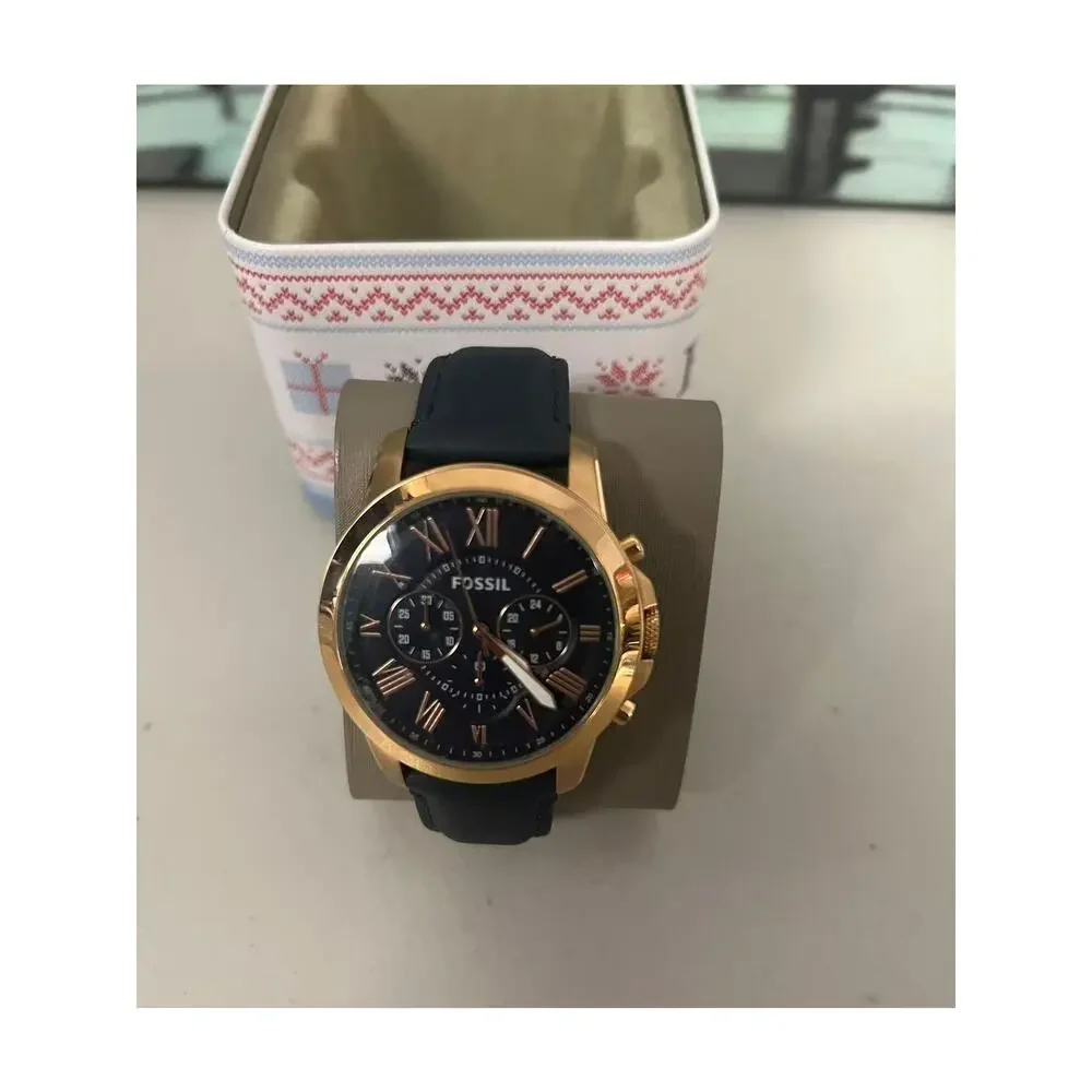 FOSSIL FS4835 Men's Rose Gold Large Dial Chronograph Wrist Watch